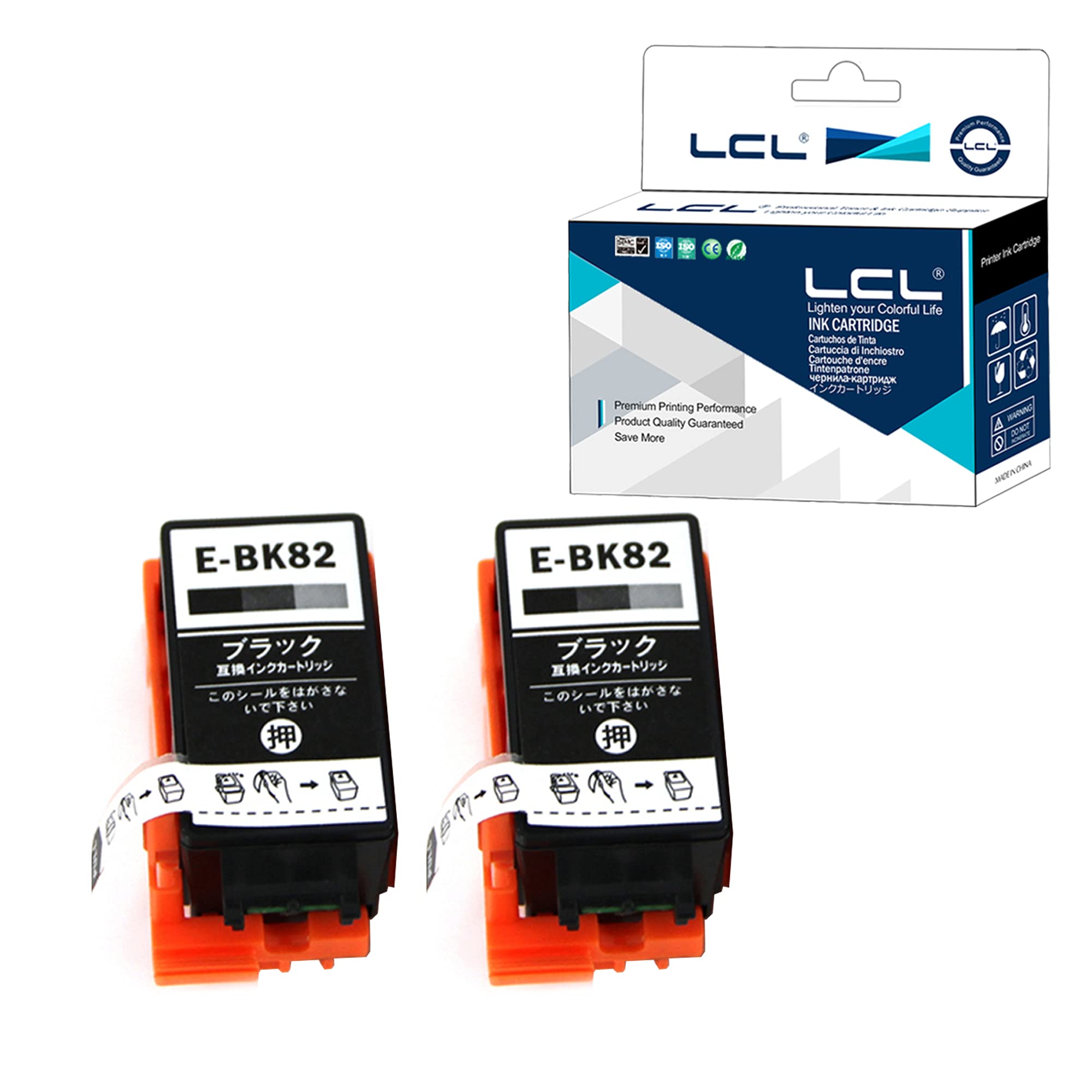 Amazon.co.jp: LCL エプソン用 ICBK82 (2パック ブラック) 顔料 互換